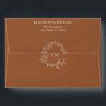 Modern Terracotta Leafy Crest Monogram Wedding Envelope<br><div class="desc">We're loving this Modern Terracotta Leafy Crest Monogram Wedding Envelope! Simple,  elegant,  and oh-so-pretty,  it features a hand drawn leafy wreath encircling a modern wedding monogram. Contact designer for matching products. View suite here: https://www.zazzle.com/collections/terracotta_leafy_crest_monogram_wedding-119356721080474481 Copyright Anastasia Surridge for Elegant Invites,  all rights reserved.</div>