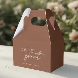 Modern Terracotta Love is Sweet Wedding Favor Boxes
