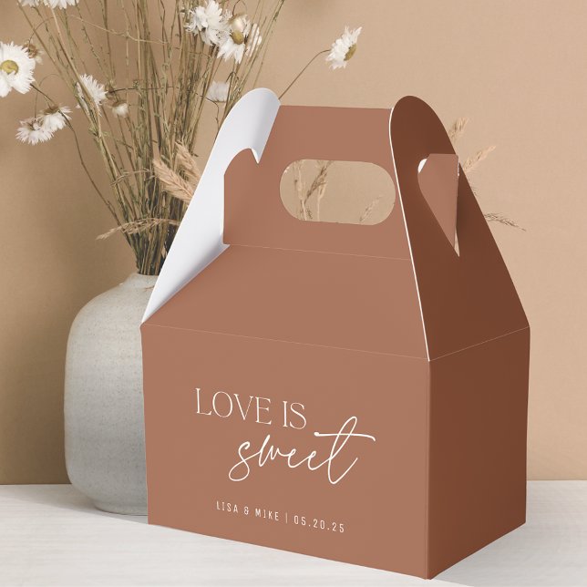 Modern Terracotta Love is Sweet Wedding Favor Boxes (Creator Uploaded)