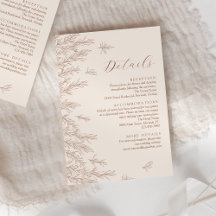 Modern Terracotta Minimal Leaves Wedding Details