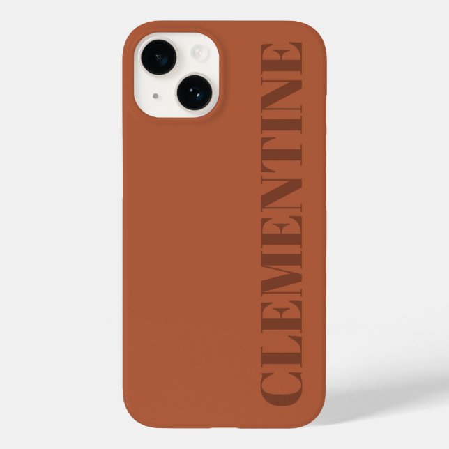 Modern terracotta minimal personalized simple Case-Mate iPhone case (Back)