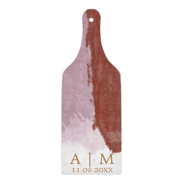 Modern Terracotta Monogram Cutting Board (Front)