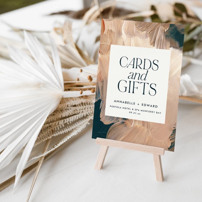 Modern terracotta navy blue wedding cards gifts foam board (Creator Uploaded)