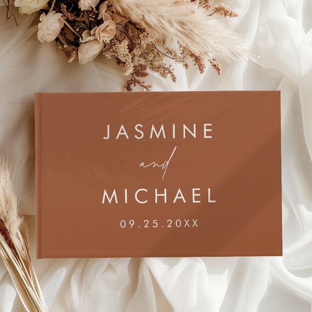 Modern Terracotta Photo Wedding Guest Book (Creator Uploaded)