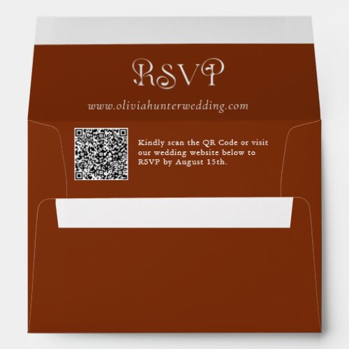 Modern Terracotta QR Code Wedding Envelope