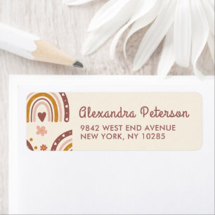 Modern Terracotta Rainbow Return Label