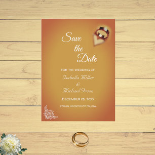 Modern Terracotta Romantic Wedding Save the Date Card