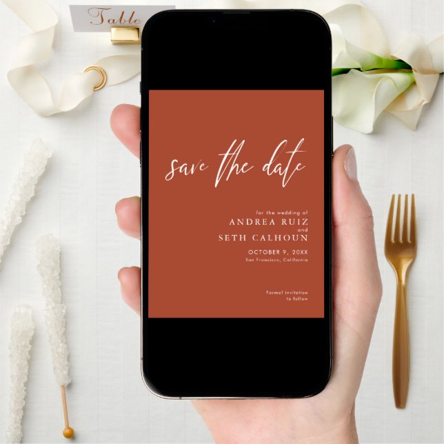 Modern Terracotta Save The Date (Front Digital)