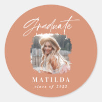 Modern terracotta script photo elegant graduation