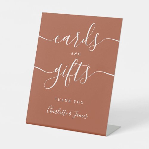 Modern Terracotta Signature Script Cards And Gifts Pedestal Sign