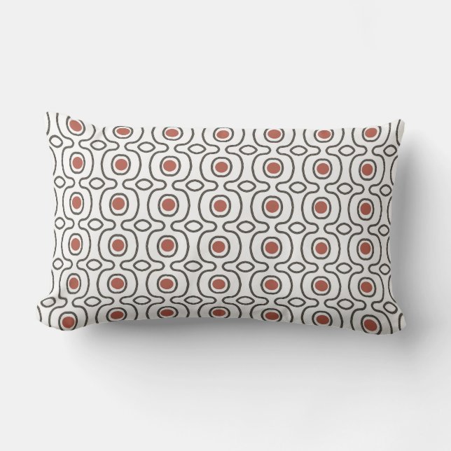 Modern Terracotta Simple Pattern Geometric Lumbar Pillow (Front)