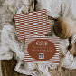 Modern Terracotta Stripe Wedding RSVP Card