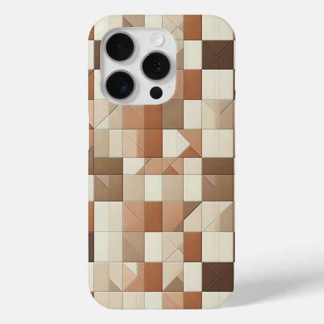 Modern Terracotta & Tan Geometric Phone Case (Back)