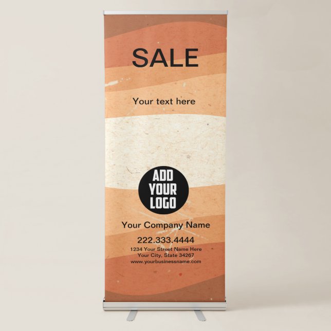 Modern terracotta trade show logo business retract retractable banner (Front)