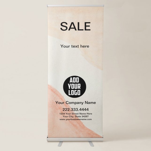 Modern terracotta trade show logo business retract retractable banner (Front)