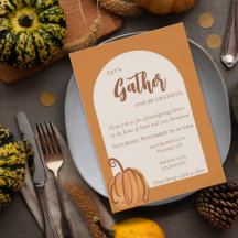 Modern Terracotta Watercolor Pumpkin Friendsgiving