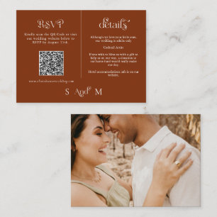 Modern Terracotta Wedding Enclosure Card