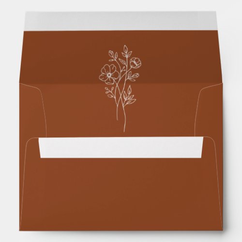 Modern Terracotta Wedding Envelope