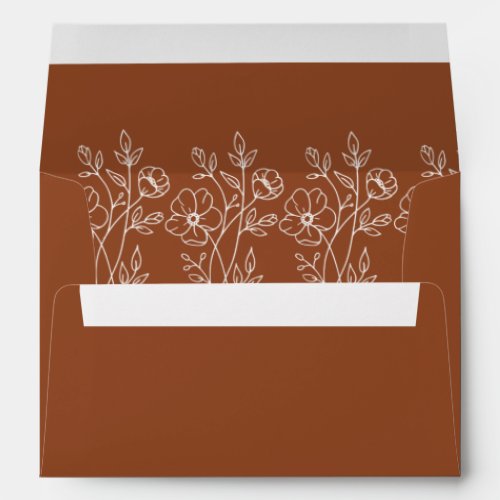 Modern Terracotta Wedding Envelope