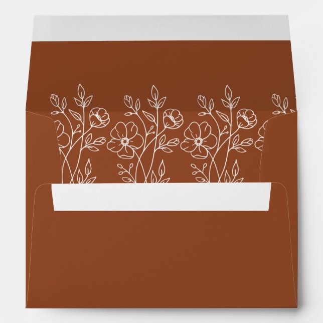 Modern Terracotta Wedding Envelope (Back (Bottom))