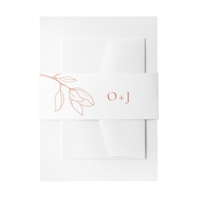 Modern Terracotta Wedding Invitation Belly Band (Front Example)