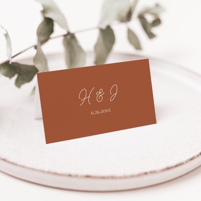 Modern Terracotta Wedding  Place Card (Creator Uploaded)