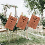 Modern Terracotta wedding seating chart cards<br><div class="desc">This wedding seating chart card features a minimalist layout and is perfect for your guests to find their seat. Customize this card by adding names and a number table. There is no minimum order quantity.</div>