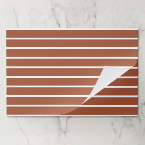 Modern terracotta white stripes Paper Placemats