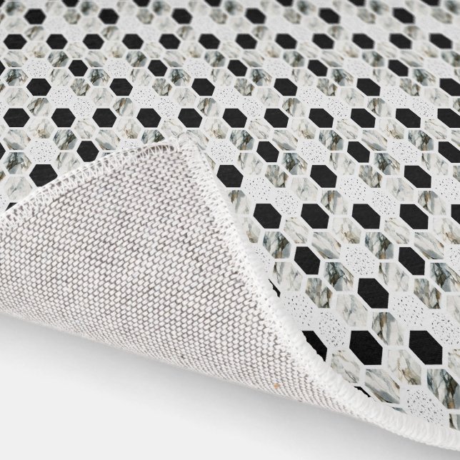 Modern Terrazo and Marble Tiles Geometric Pattern Rug (Indoor)