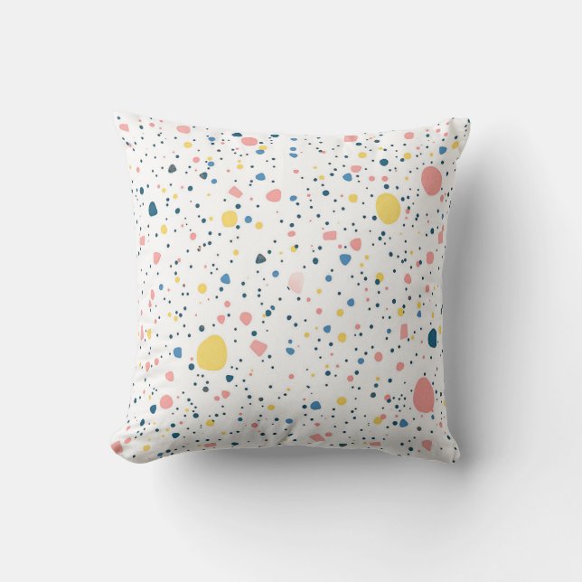 Modern Terrazzo Confetti Dots Pattern Pastel Throw Pillow (Front)