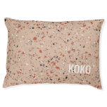 Modern Terrazzo Marble Pattern Name Pet Bed at Zazzle