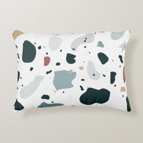 Modern Terrazzo Pattern – Abstract Mid Century Sea Accent Pillow
