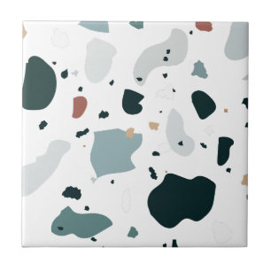 Modern Terrazzo Pattern – Abstract Mid Century Sea Ceramic Tile