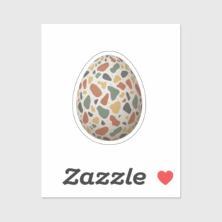 Modern Terrazzo Pattern Easter Egg Abstract  Sticker