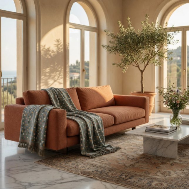 Modern Terrazzo Pattern Soft Neutral Throw Blanket (Creator Uploaded)