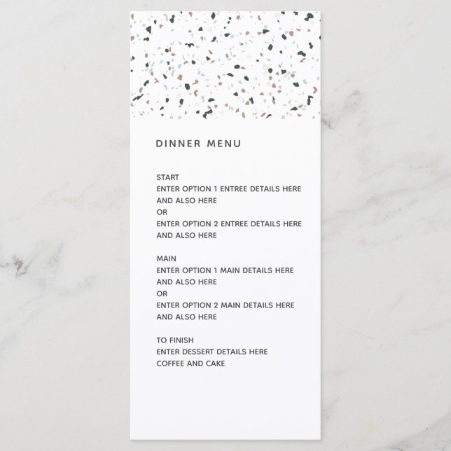 Modern Terrazzo Pattern Wedding Menu (Front)