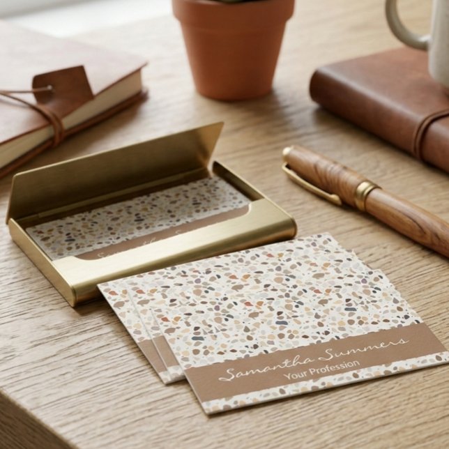 Modern Terrazzo Rock like Pattern Art deco Business Card (Creator Uploaded)