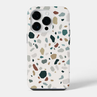 Modern Terrazzo Stone Texture Pattern iPhone 14 Pro Case