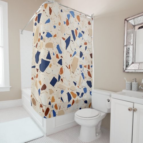 Modern Terrazzo Tile Design  Shower Curtain