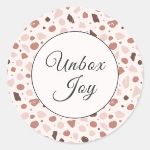 Modern Terrazzo   Trendy "Unbox Joy" Classic Round Sticker