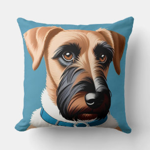Modern Terrier Dog Portrait Home Decor Accent Throw Pillow