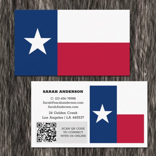 Modern Texas Business Card Texas Flag  USA Business Card