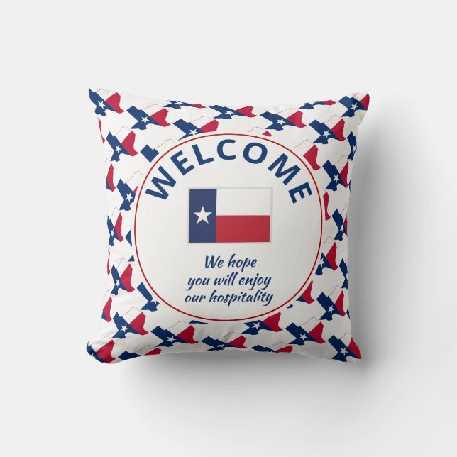 Modern TEXAS Custom Welcome Throw Pillow (Front)