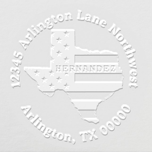 Modern Texas Flag Family Name Return Address Embosser (Design)