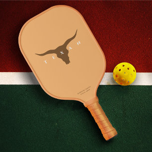 Modern Texas Longhorn Pickleball Team Name   Paddle