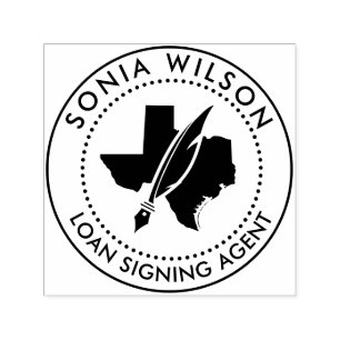 Modern Texas Notary Public Loan Signing Agent Self-inking Stamp