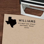 Modern TEXAS State Shape Return Address Self-inking Stamp<br><div class="desc">This modern self-inking return address stamp features a Texas state illustration, your name, and your address. This self-inking return address stamp would make a wonderful birthday or holiday gift for anyone. It's also very convenient for envelopes any time of the year. Simple customize it with your info and select your...</div>