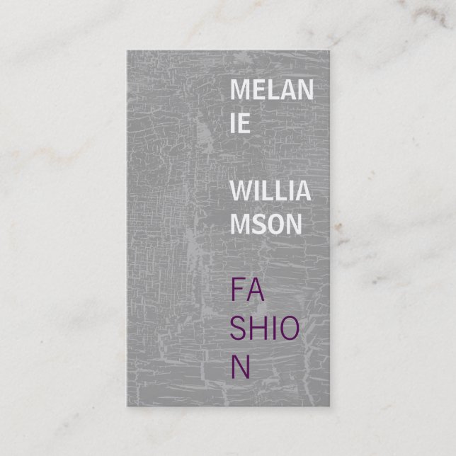 Modern Text Design / Marbled Gray Business Card (Front)