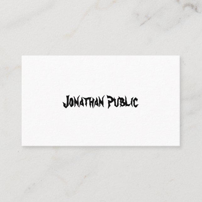 Modern Text Script Design Simple Chic Trendy Business Card (Front)