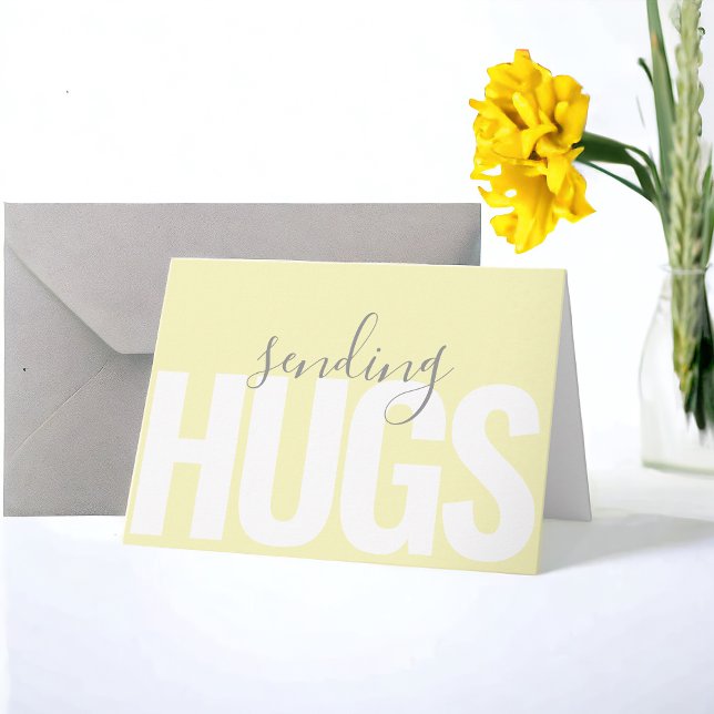 Modern Text Sending Hugs Thinking of You Card (Creator Uploaded)